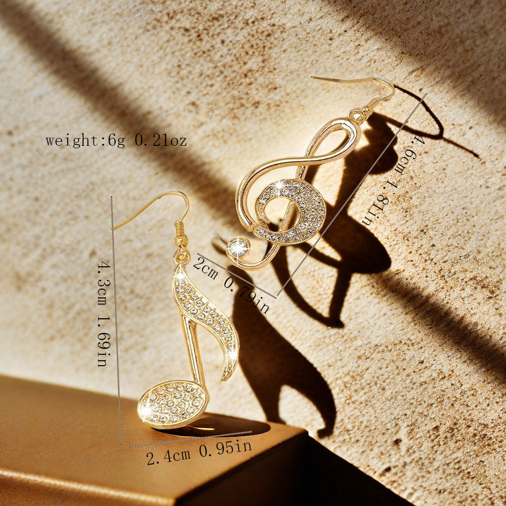 Melody Asymmetric Musical Note Earrings