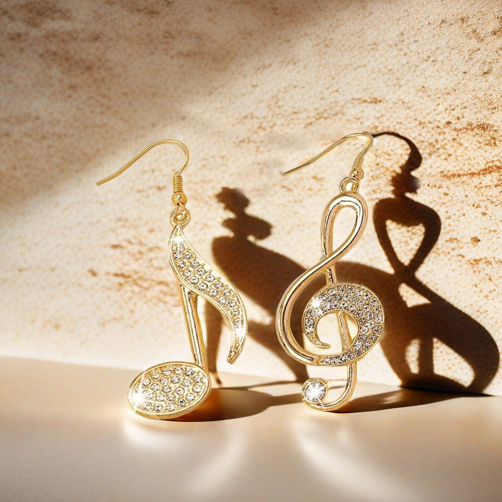 Melody Asymmetric Musical Note Earrings