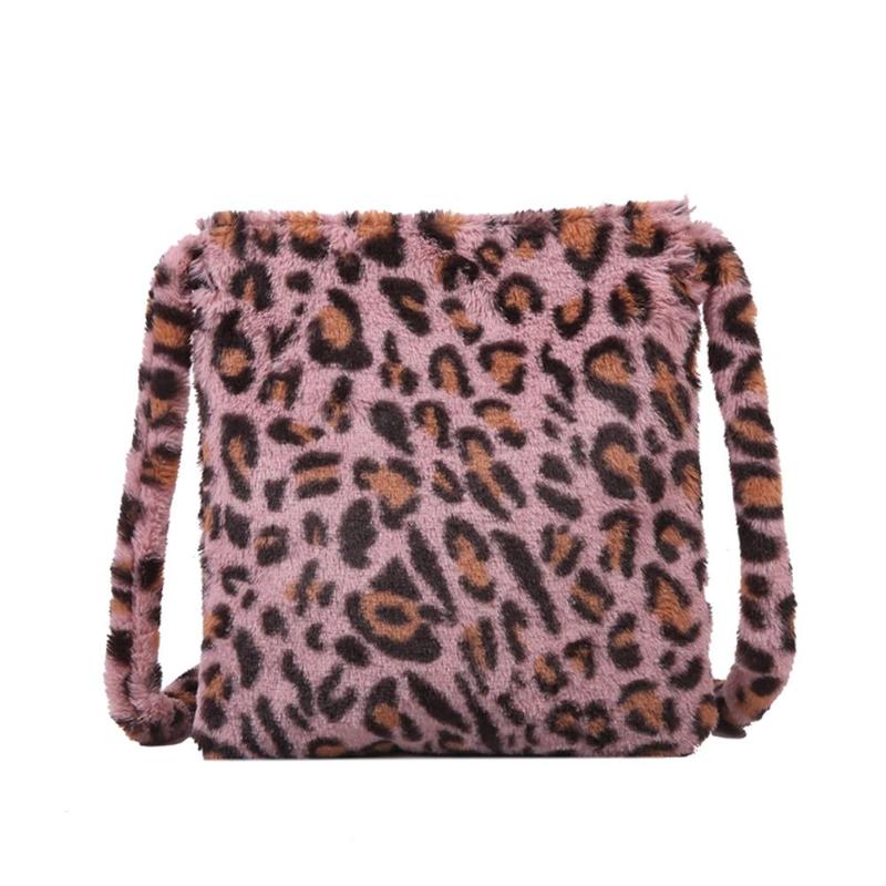 Leopard Plush Shoulder Bag