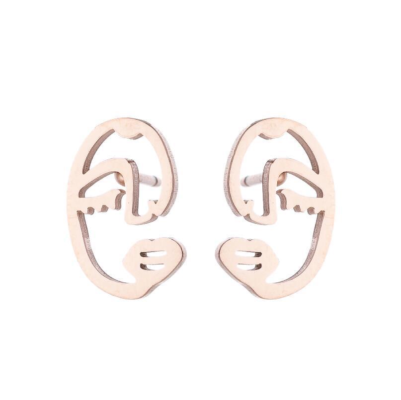 Abstract Face Stud Earrings