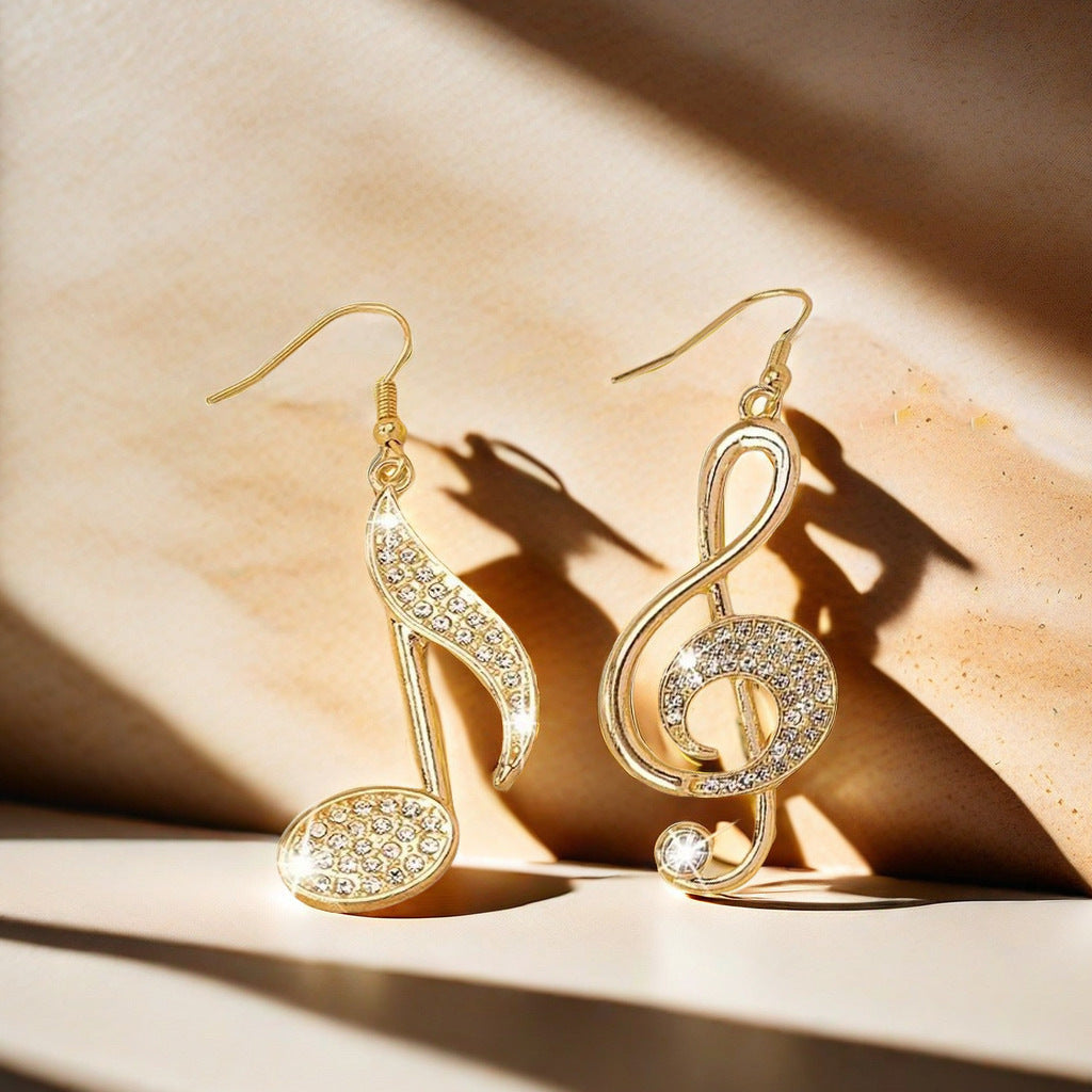 Melody Asymmetric Musical Note Earrings