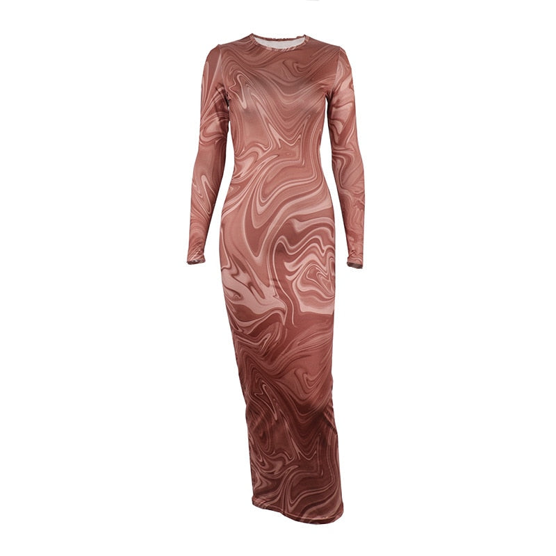 Long Sleeve Ruched Bodycon Midi Dress