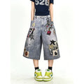 Patchwork Denim Shorts