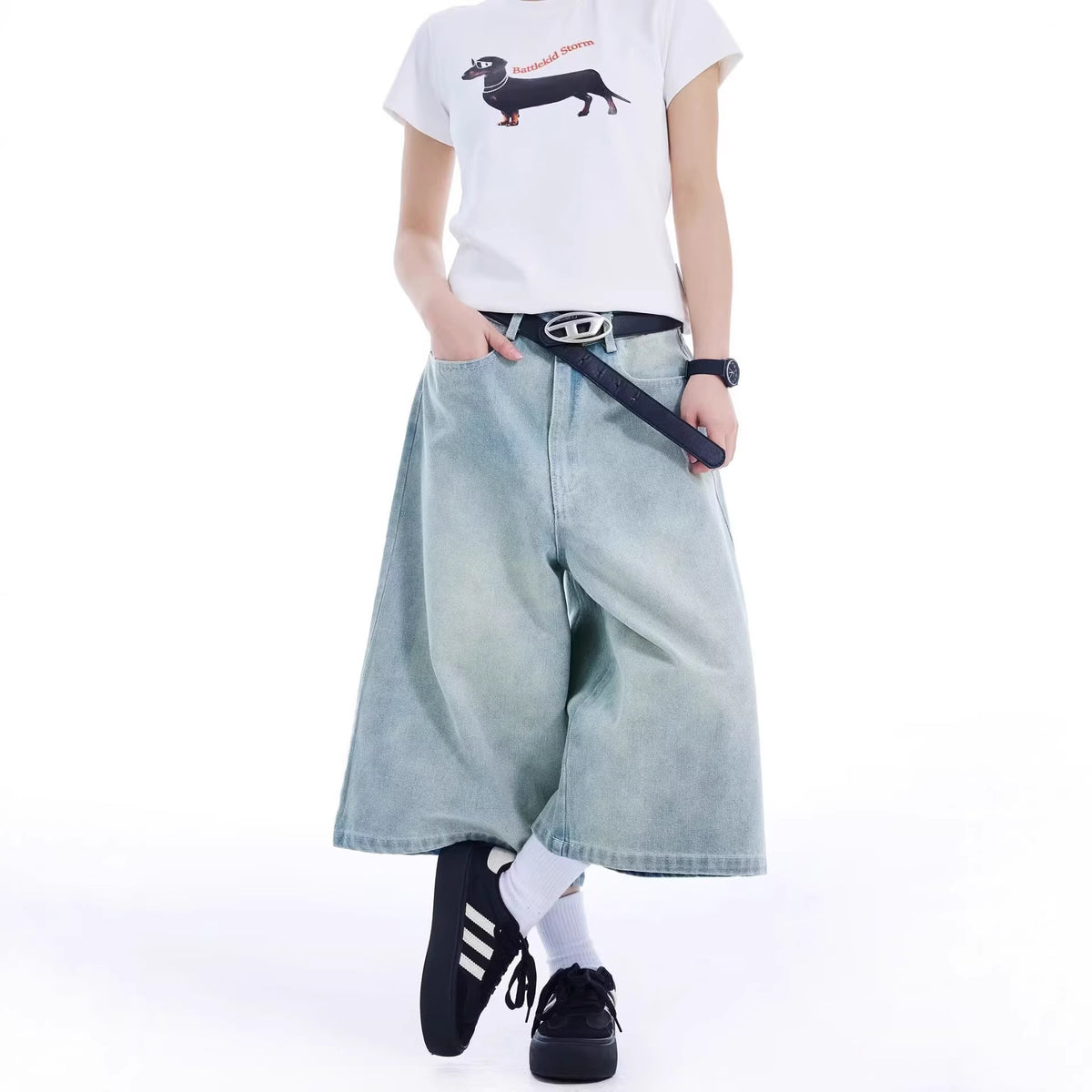 Dark Blue Denim Shorts for Women