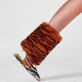 Tiger Print Faux Fur Mid-Calf Boots