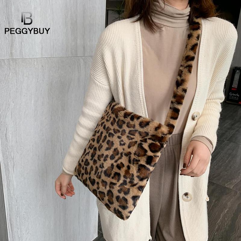 Leopard Plush Shoulder Bag