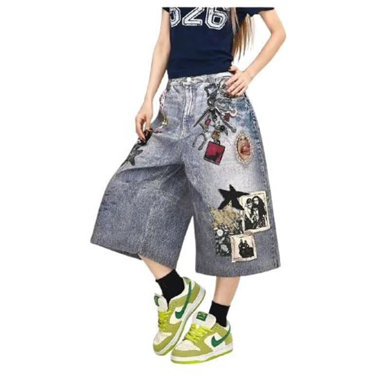 Patchwork Denim Shorts