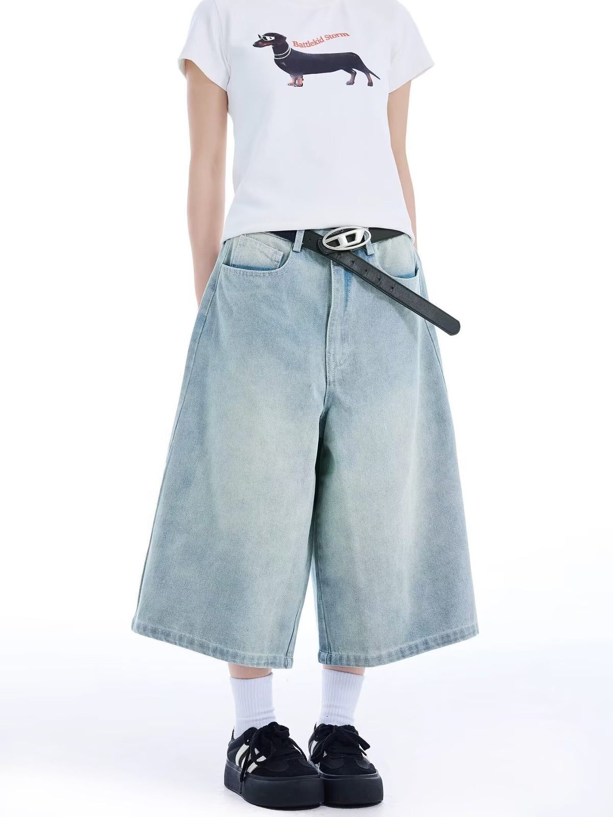 Dark Blue Denim Shorts for Women