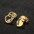 Abstract Face Stud Earrings
