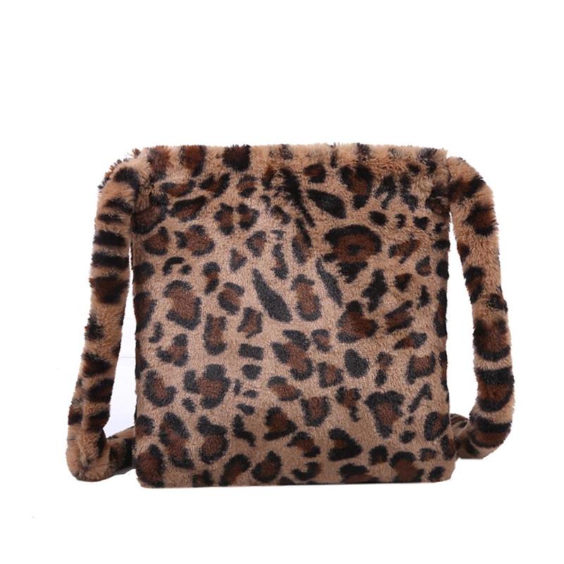 Leopard Plush Shoulder Bag