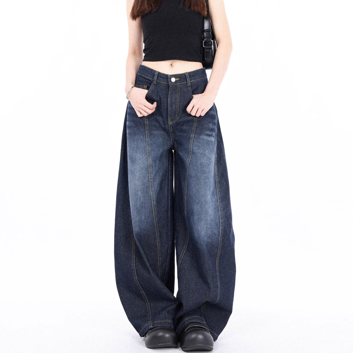 Sapphire Edge Wide-Leg Pants