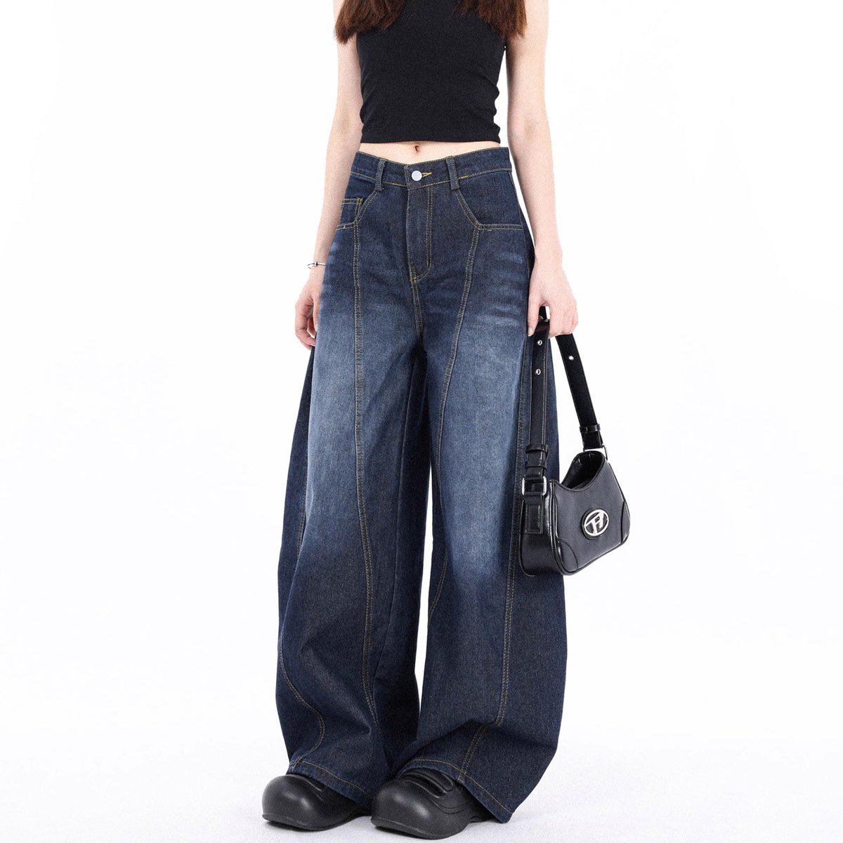 Sapphire Edge Wide-Leg Pants