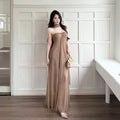 Twist One-Shoulder Maxi Dress – Brown