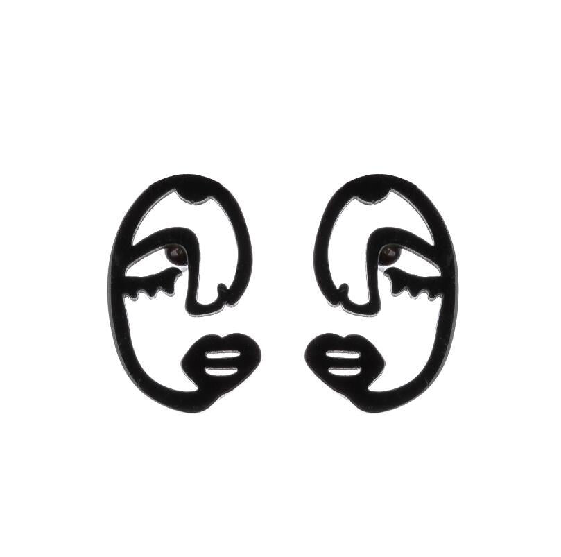 Abstract Face Stud Earrings