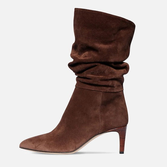 Pointed-Toe Stiletto Sock Ankle Boots
