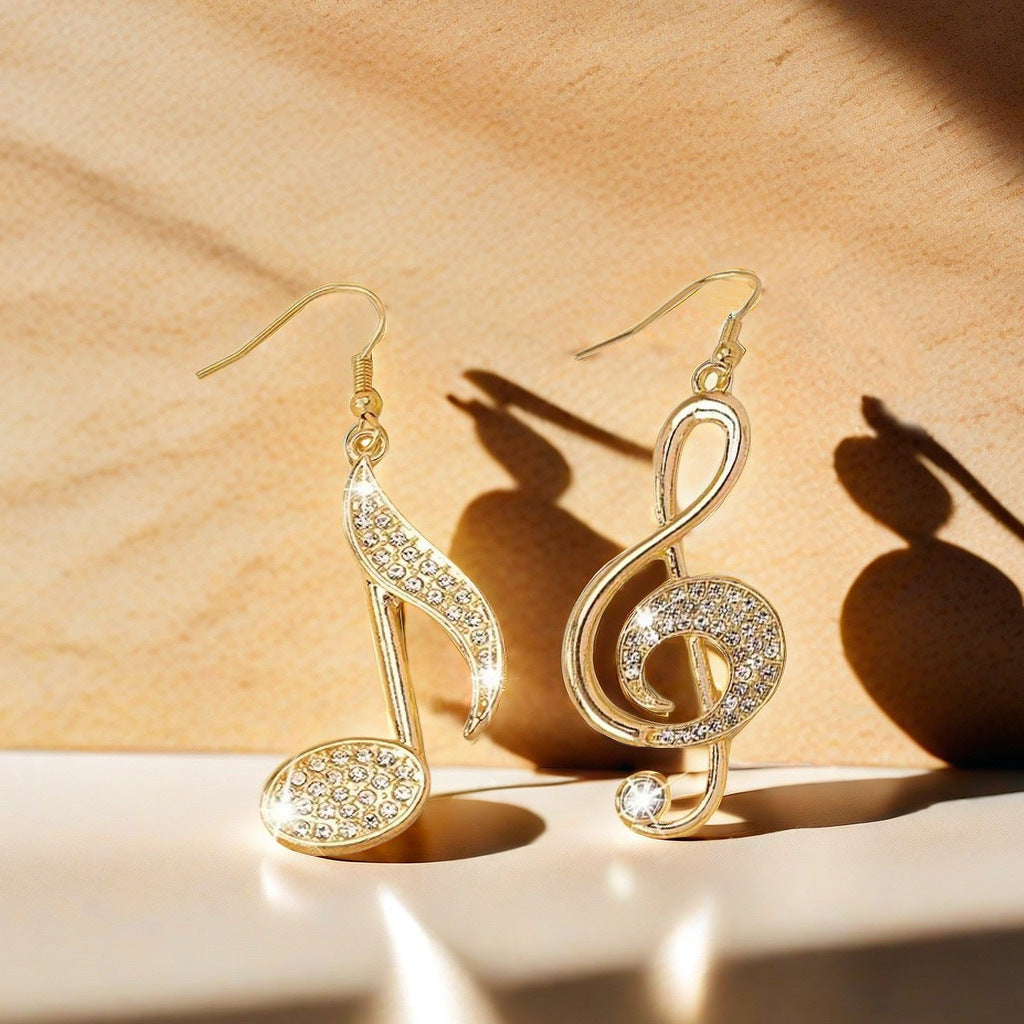 Melody Asymmetric Musical Note Earrings