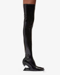 Sculpted Heel Patent Leather Over-the-Knee Boots
