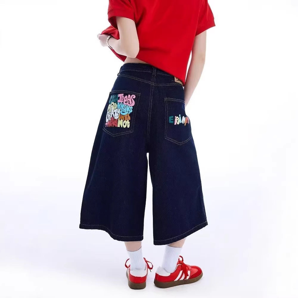 Dark Blue Denim Shorts for Women