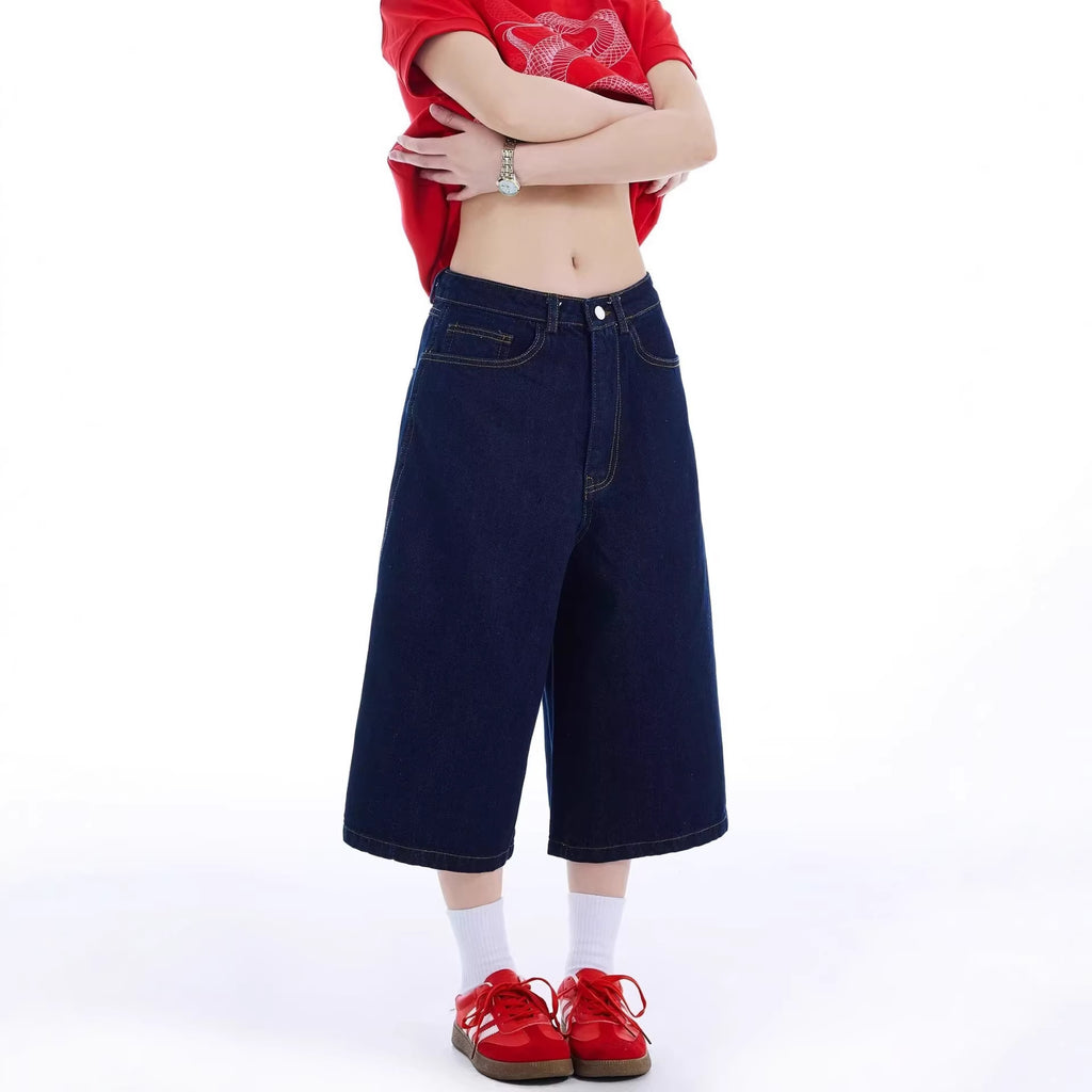 Dark Blue Denim Shorts for Women