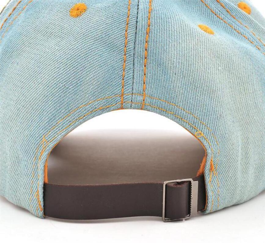 Women's Rhinestone Flower Denim Baseball Cap