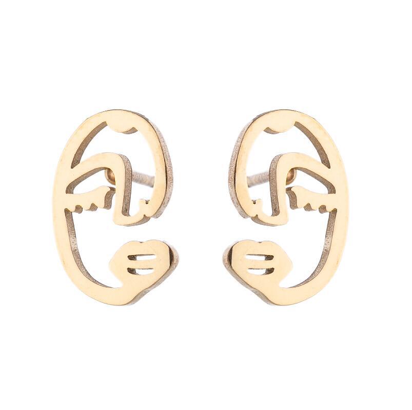 Abstract Face Stud Earrings