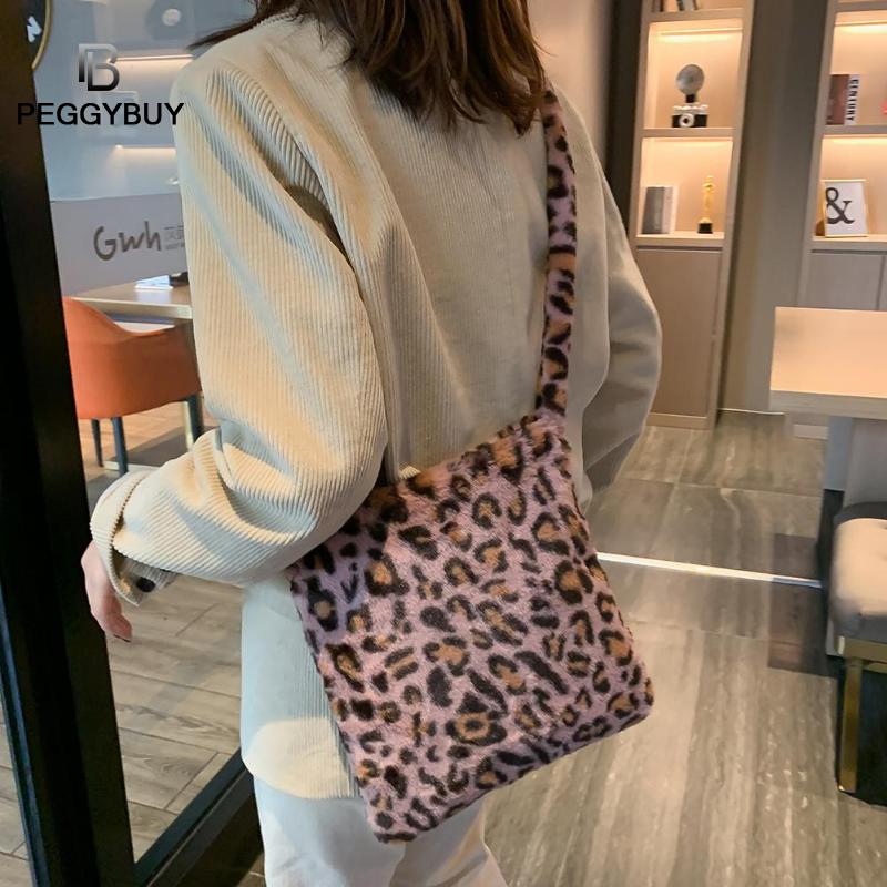 Leopard Plush Shoulder Bag