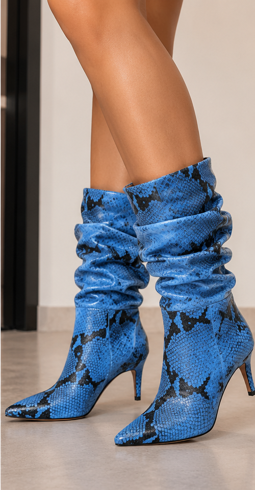 Pointed-Toe Stiletto Sock Ankle Boots